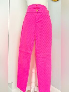 Lilly Pulitzer Hot Pink Quilted Button-Front Pants